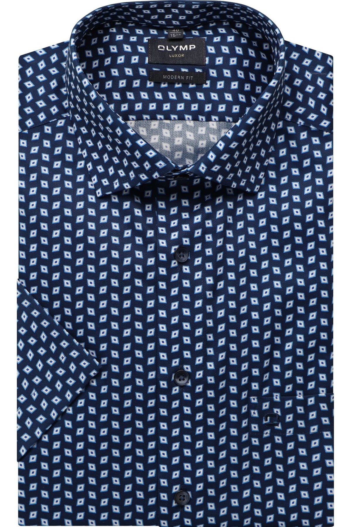 OLYMP Luxor Modern Fit Hemd royal, Bedruckt