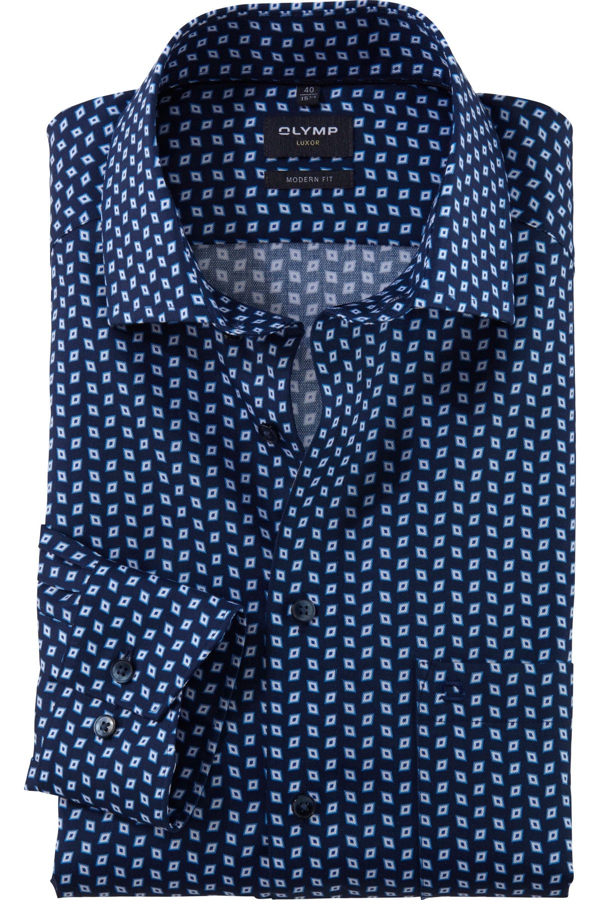 OLYMP Luxor Modern Fit Hemd royal, Bedruckt