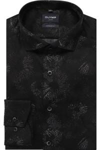 OLYMP Luxor Modern Fit Hemd schwarz, Bedruckt