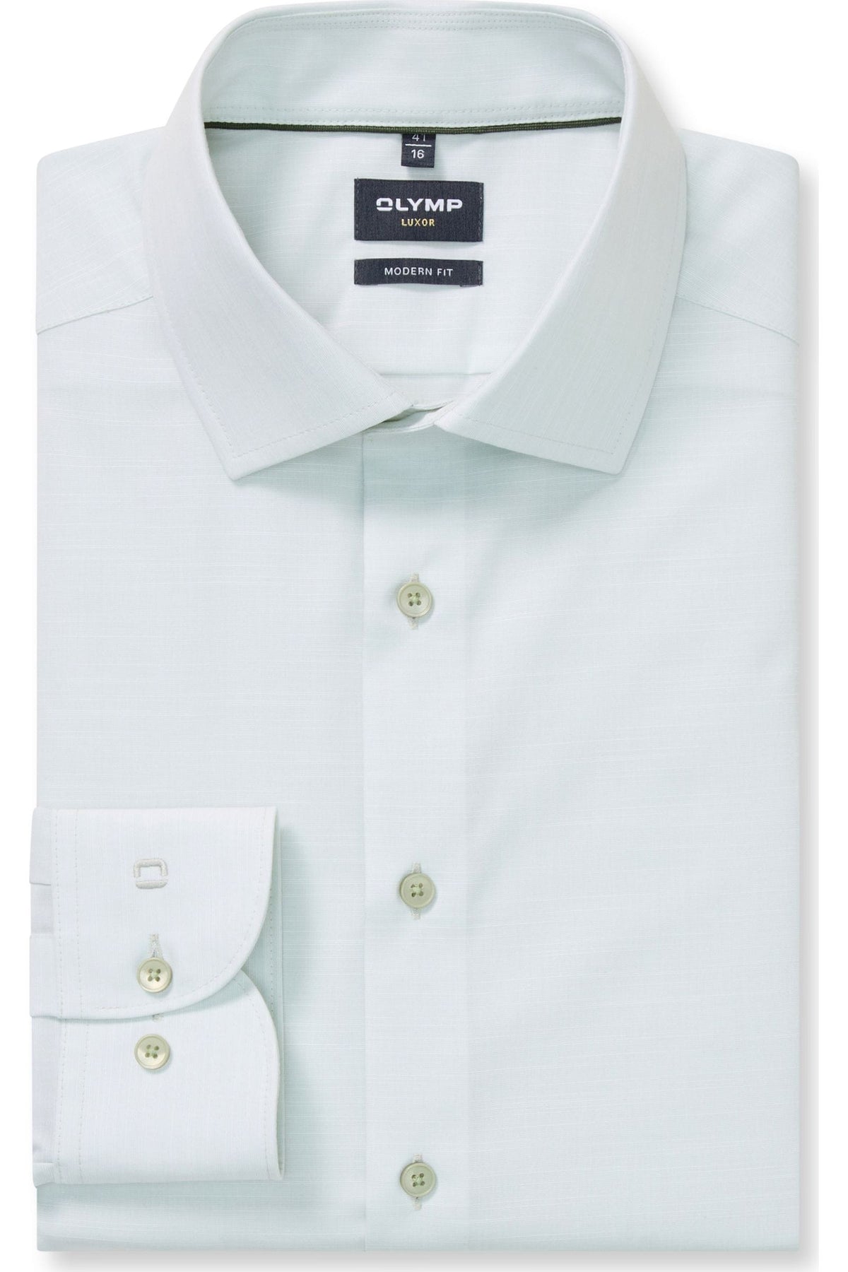 OLYMP Luxor Modern Fit Hemd lindgrün, Faux-uni