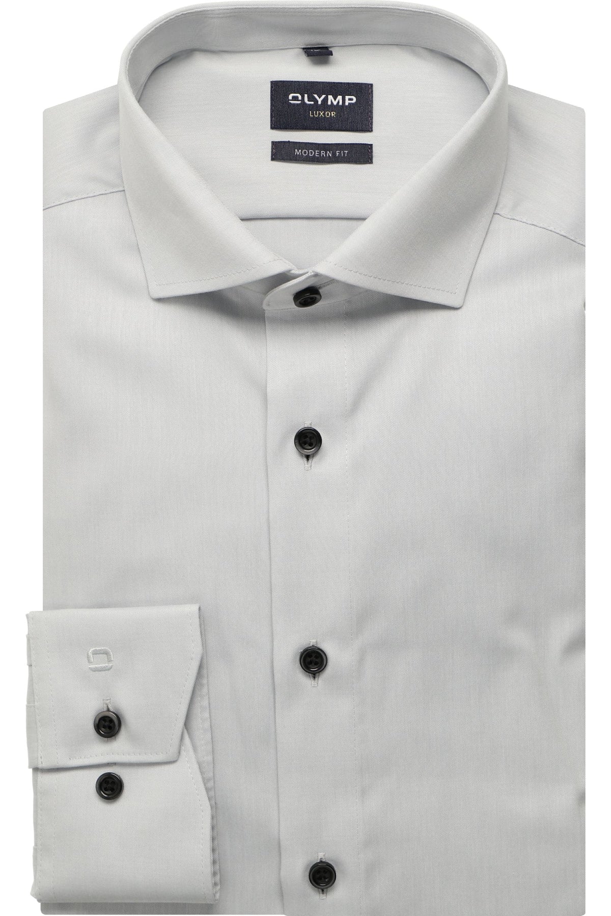 OLYMP Luxor Modern Fit Hemd grau, Einfarbig