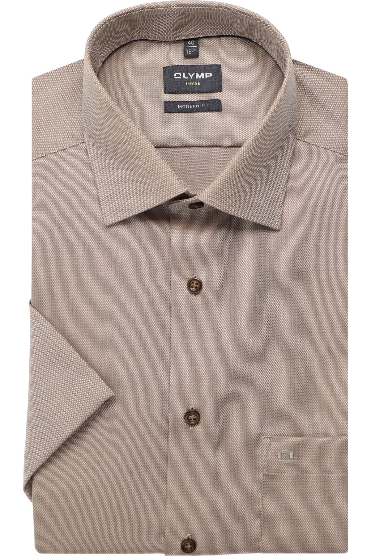 OLYMP Luxor Modern Fit Hemd nougat, Einfarbig
