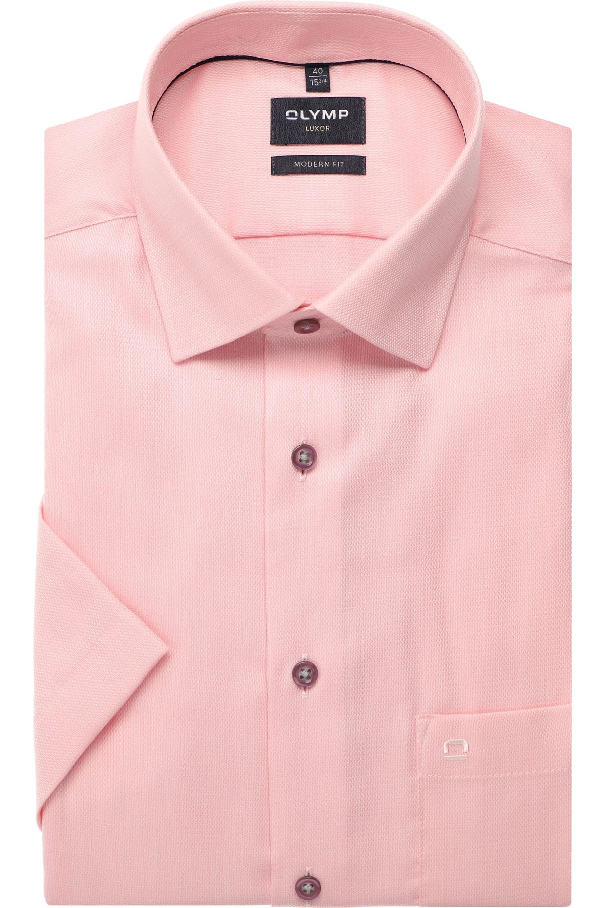 OLYMP Luxor Modern Fit Hemd hellrose, Einfarbig