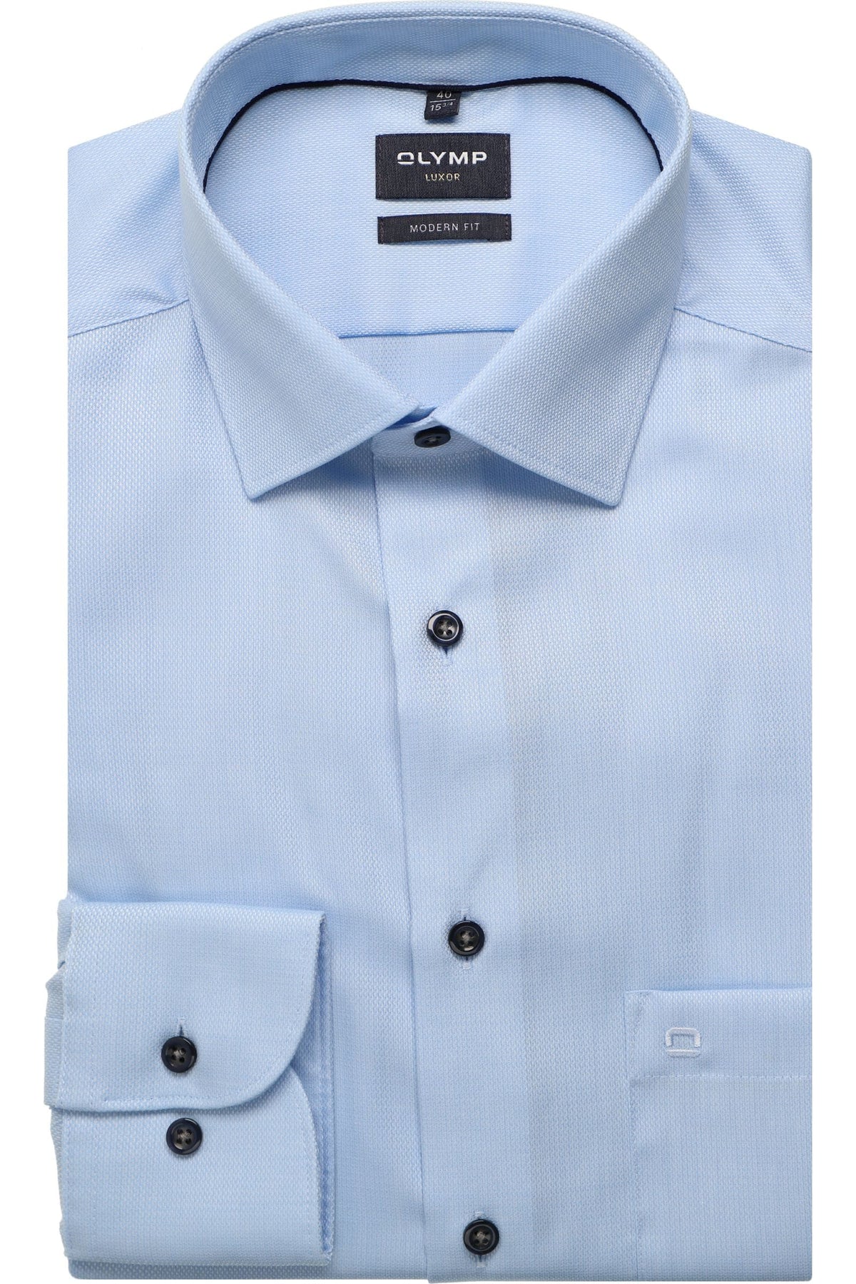 OLYMP Luxor Modern Fit Hemd bleu, Faux-uni