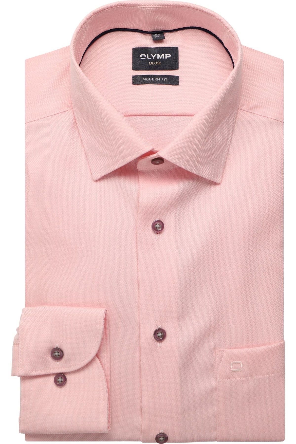 OLYMP Luxor Modern Fit Hemd hellrose, Einfarbig