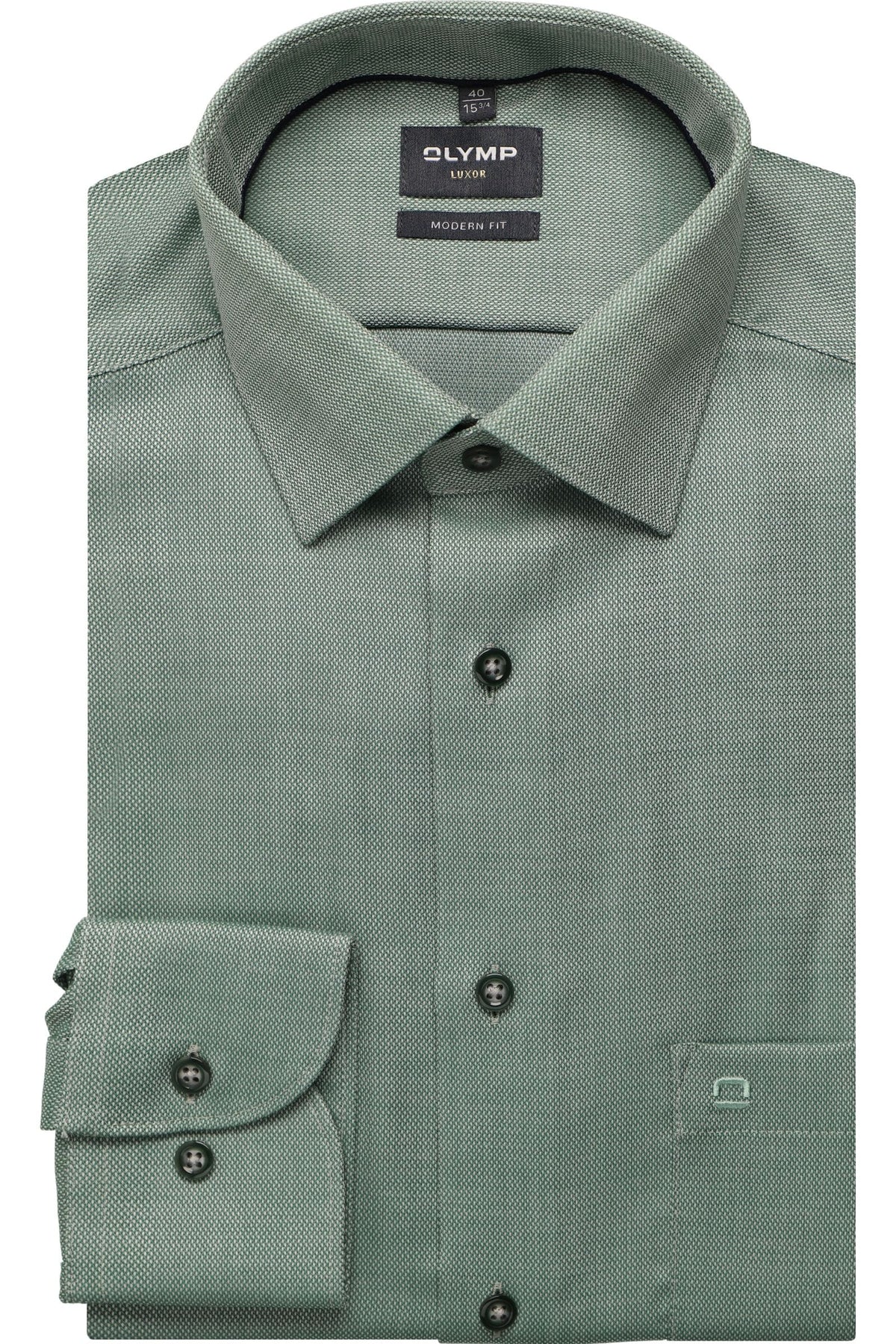 OLYMP Luxor Modern Fit Hemd grün, Faux-uni
