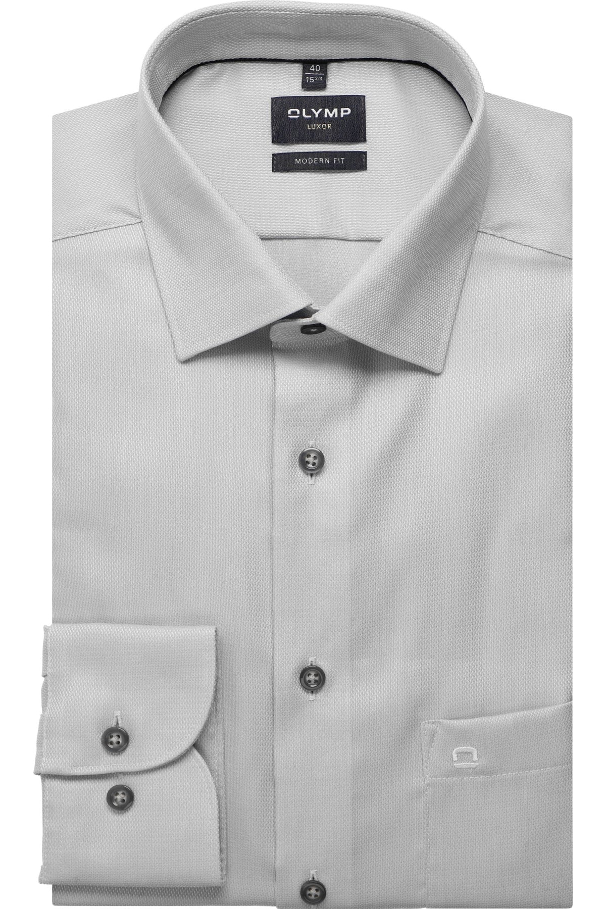 OLYMP Luxor Modern Fit Hemd silbergrau, Faux-uni
