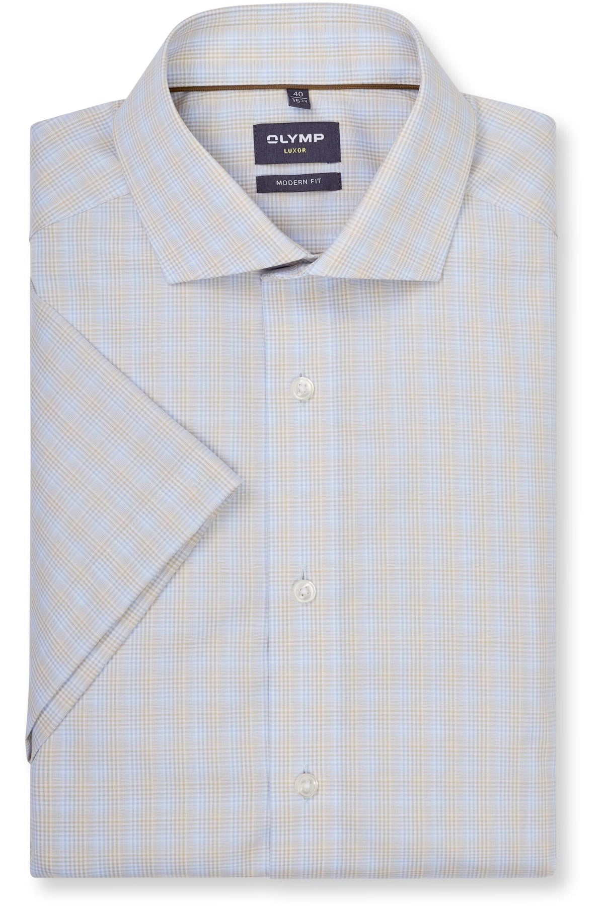 OLYMP Luxor Modern Fit Hemd blau, Kariert