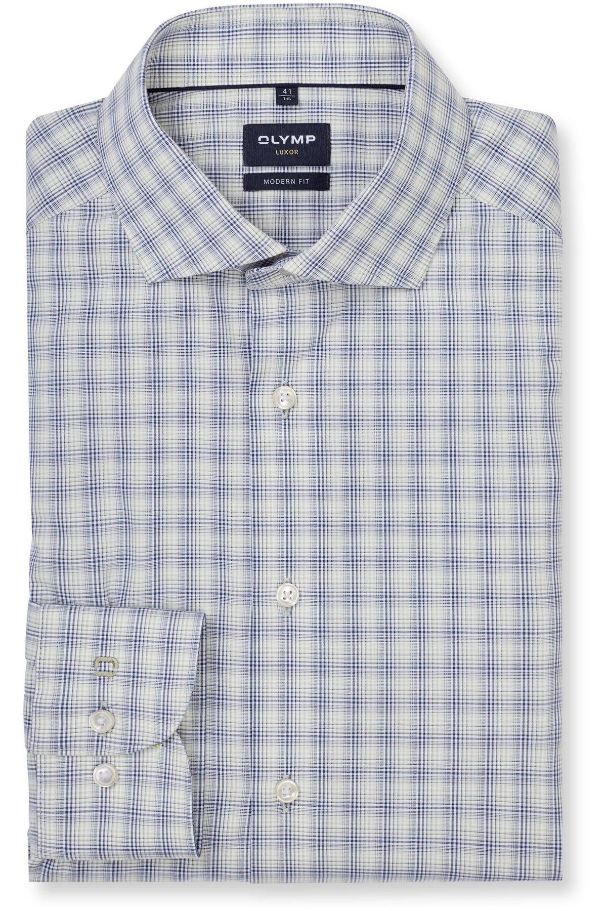 OLYMP Luxor Modern Fit Hemd blau/grün, Kariert