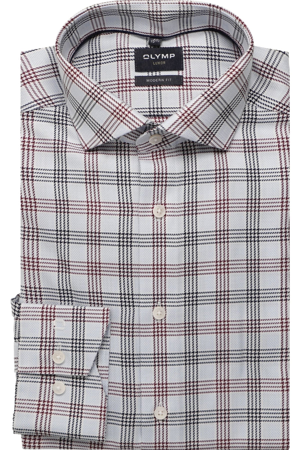 OLYMP Luxor Modern Fit Hemd bleu, Kariert