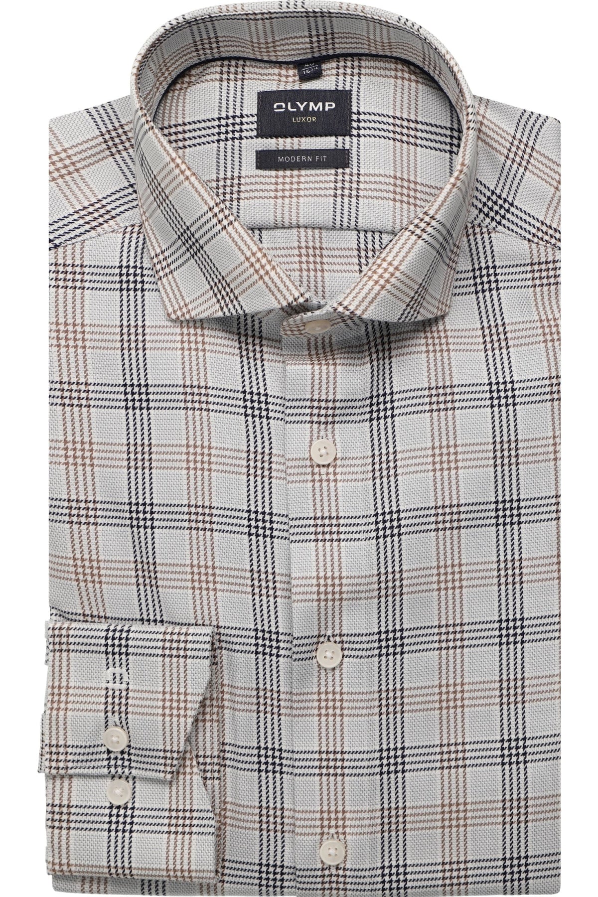 OLYMP Luxor Modern Fit Hemd silbergrau, Kariert