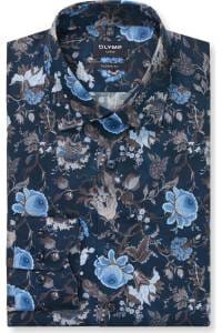 OLYMP Luxor Modern Fit Hemd marine, Bedruckt