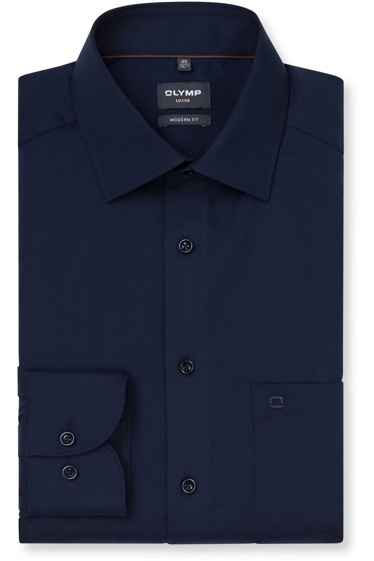 OLYMP Luxor Modern Fit Hemd marine, Einfarbig