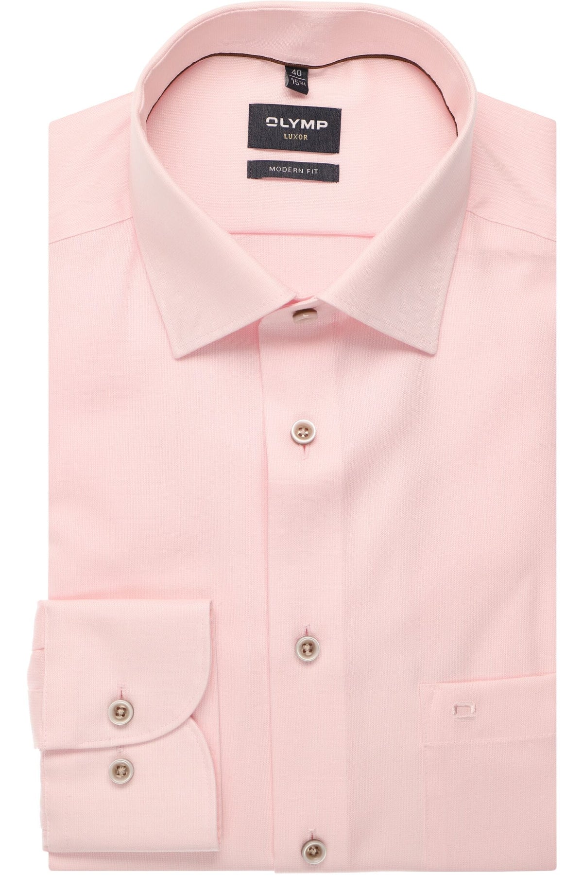 OLYMP Luxor Modern Fit Hemd hellrose, Einfarbig