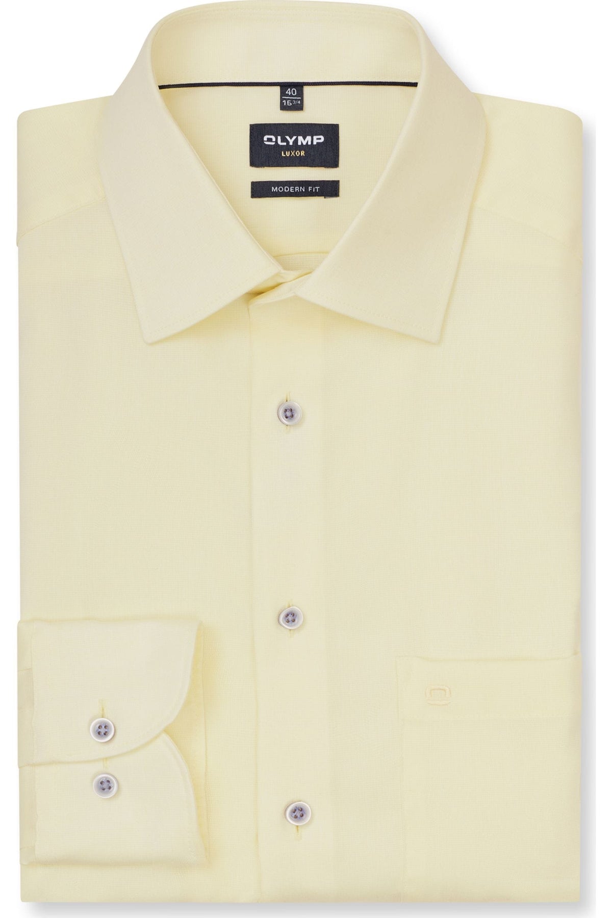 OLYMP Luxor Modern Fit Hemd zitronengelb, Faux-uni