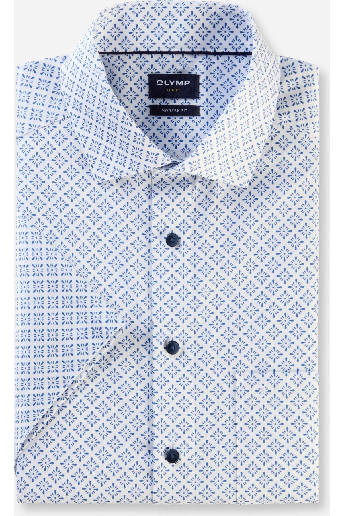 OLYMP Luxor Modern Fit Hemd weiss, Bedruckt