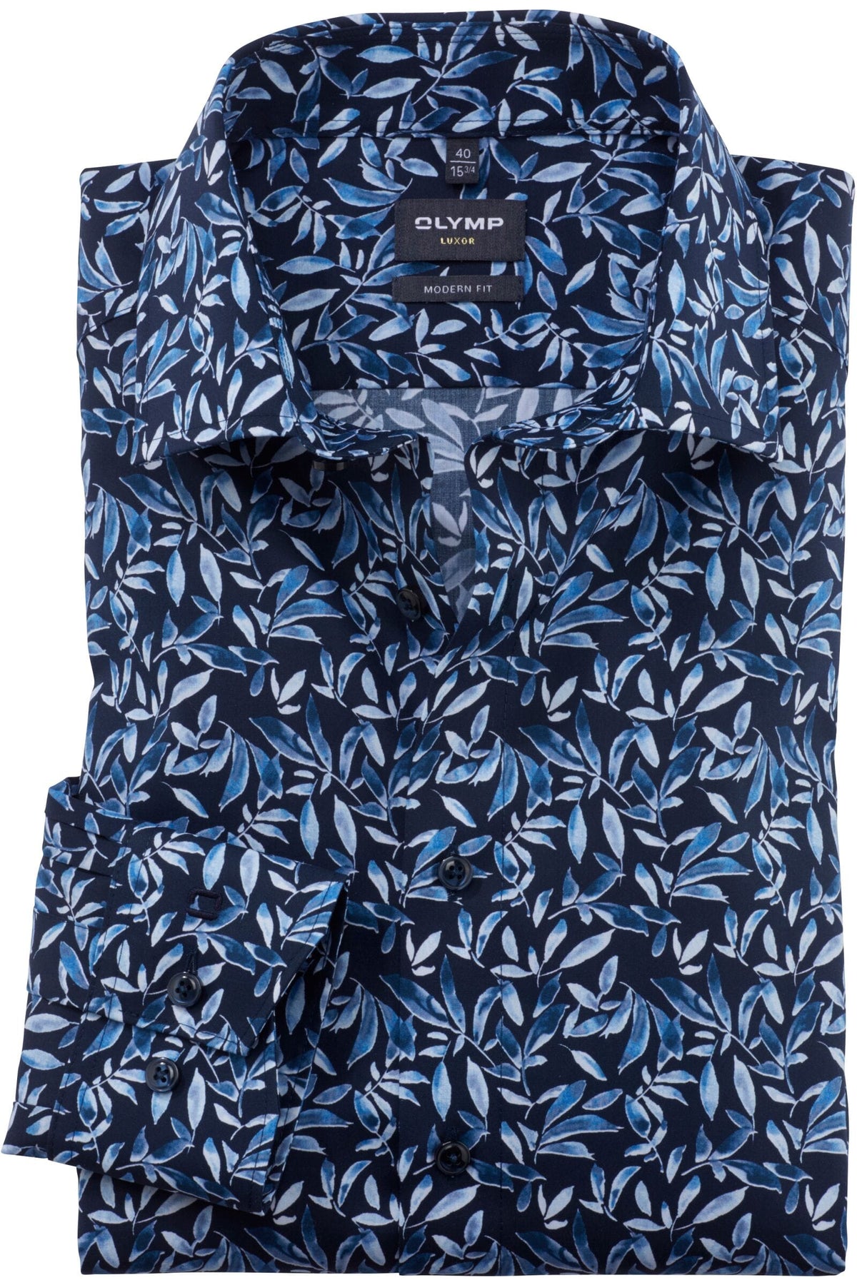 OLYMP Luxor Modern Fit Hemd bleu, Gemustert