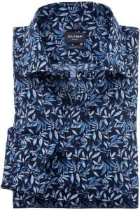 OLYMP Luxor Modern Fit Hemd bleu, Gemustert