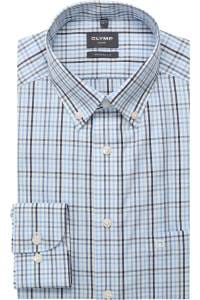 OLYMP Luxor Modern Fit Hemd blau, Kariert
