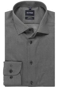 OLYMP Luxor Modern Fit Hemd schwarz, Faux-uni