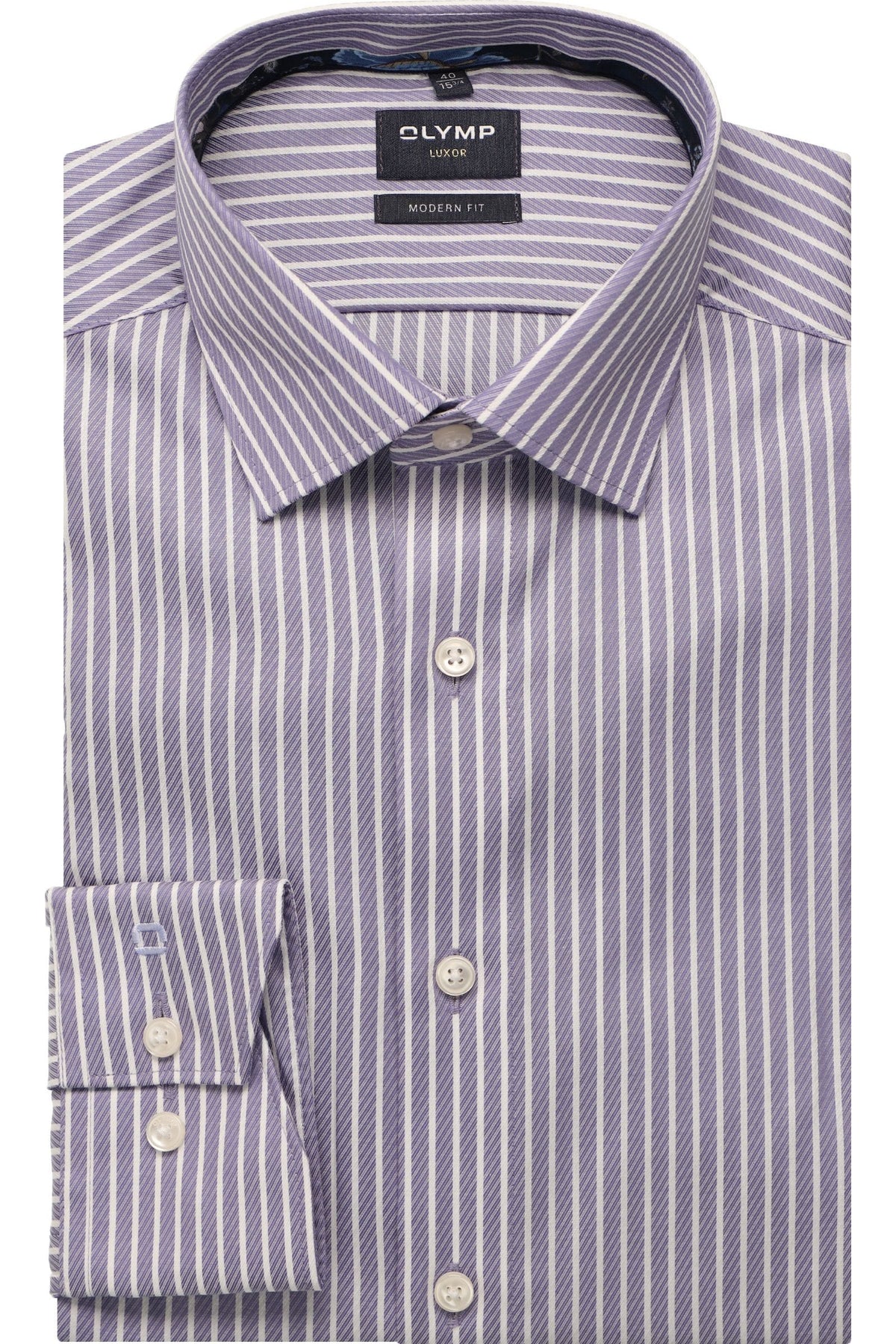 OLYMP Luxor Modern Fit Hemd viola, Gestreift