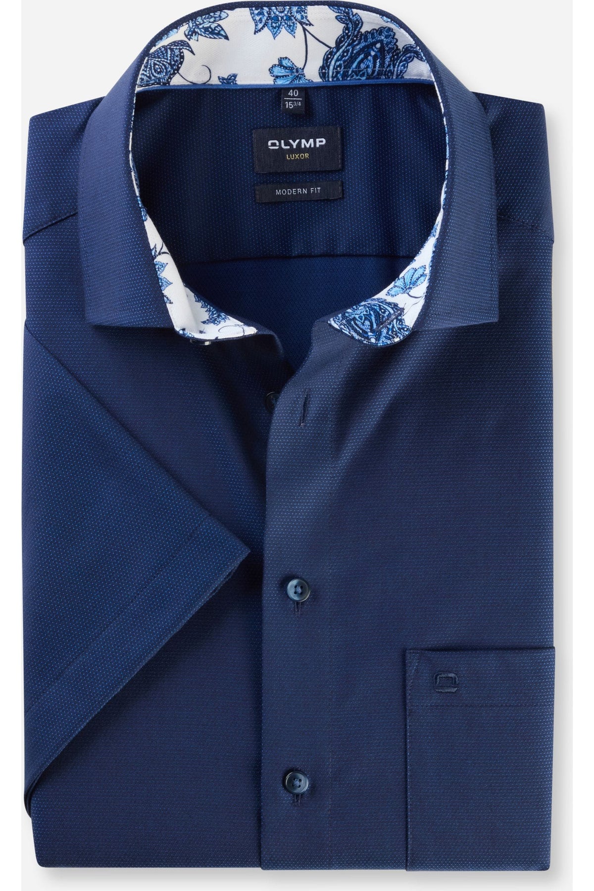 OLYMP Luxor Modern Fit Hemd marine, Faux-uni