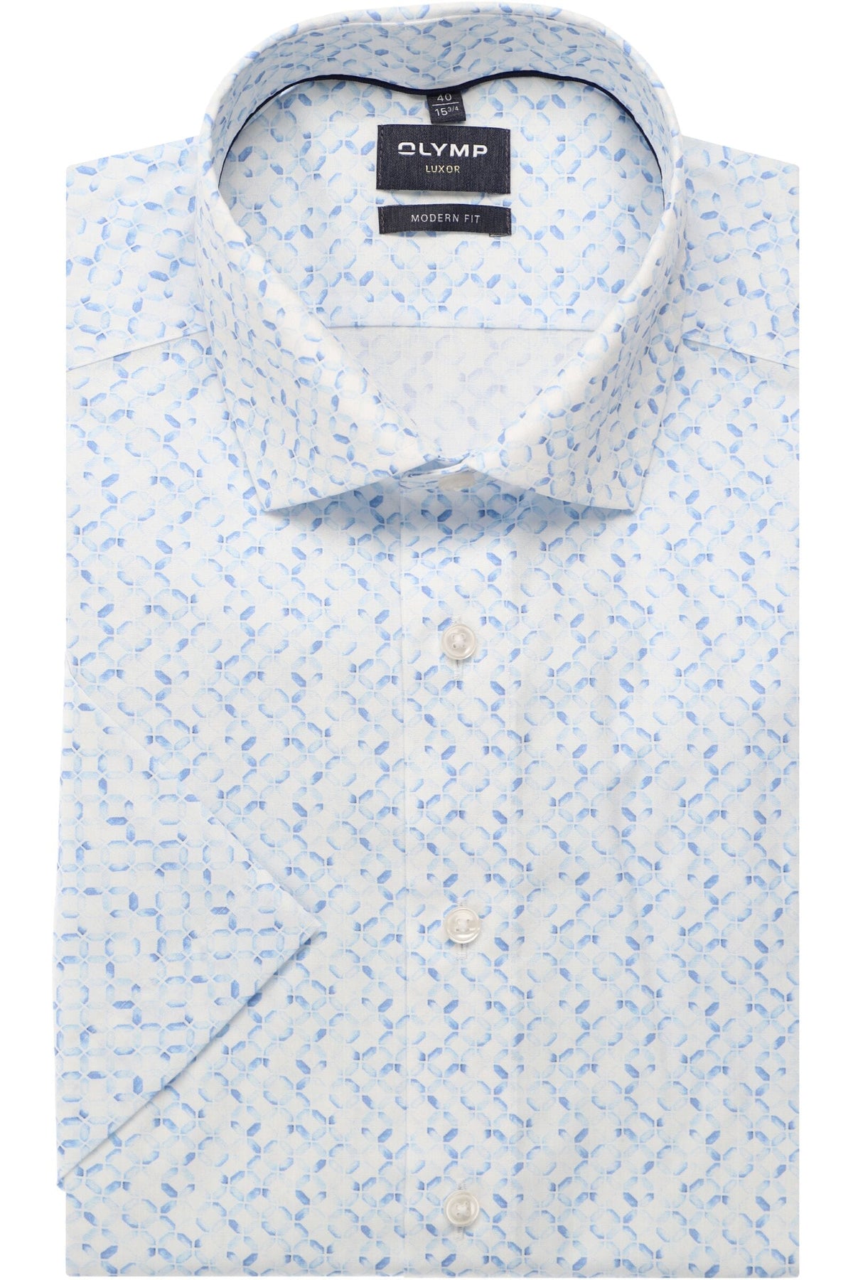 OLYMP Luxor Modern Fit Hemd bleu, Bedruckt