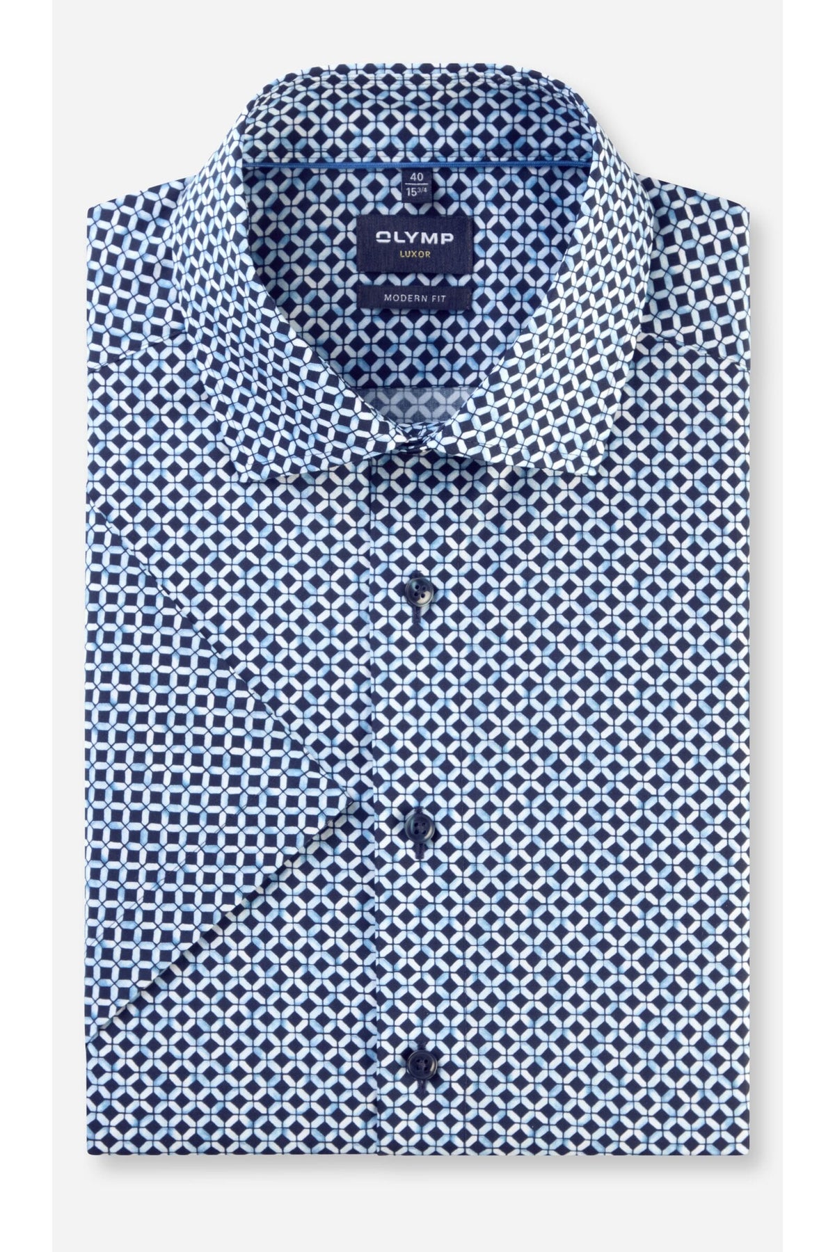 OLYMP Luxor Modern Fit Hemd marine, Bedruckt