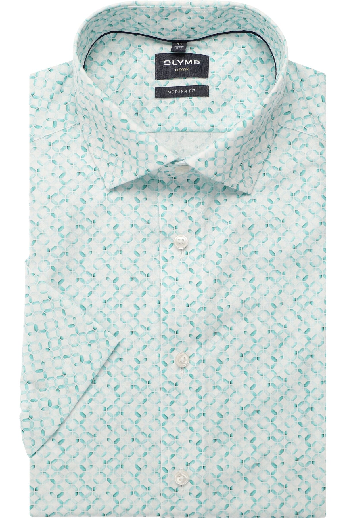 OLYMP Luxor Modern Fit Hemd mint, Bedruckt