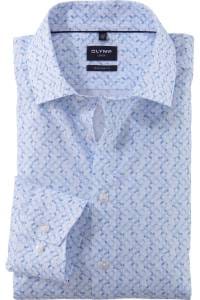 OLYMP Luxor Modern Fit Hemd bleu, Bedruckt