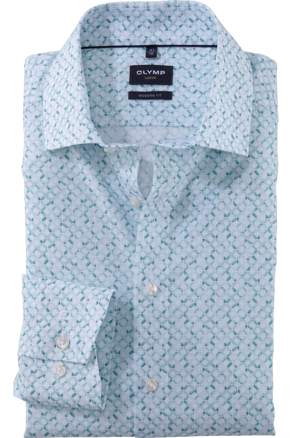 OLYMP Luxor Modern Fit Hemd mint, Bedruckt