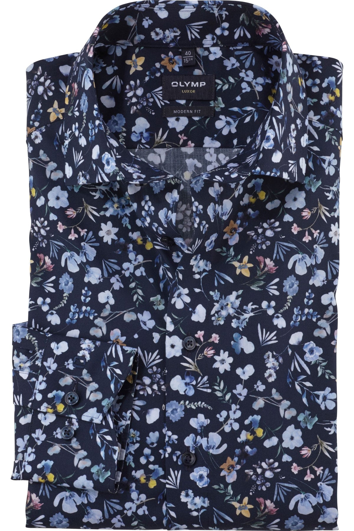 OLYMP Luxor Modern Fit Hemd marine, Bedruckt