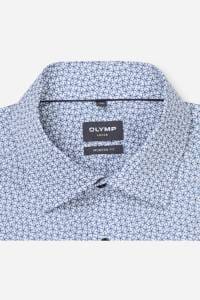 OLYMP Luxor Modern Fit Hemd rauchblau, Bedruckt