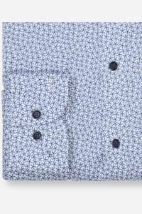 OLYMP Luxor Modern Fit Hemd rauchblau, Bedruckt
