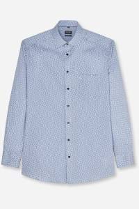 OLYMP Luxor Modern Fit Hemd rauchblau, Bedruckt