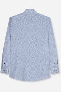 OLYMP Luxor Modern Fit Hemd rauchblau, Bedruckt