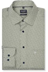 OLYMP Luxor Modern Fit Hemd oliv, Bedruckt