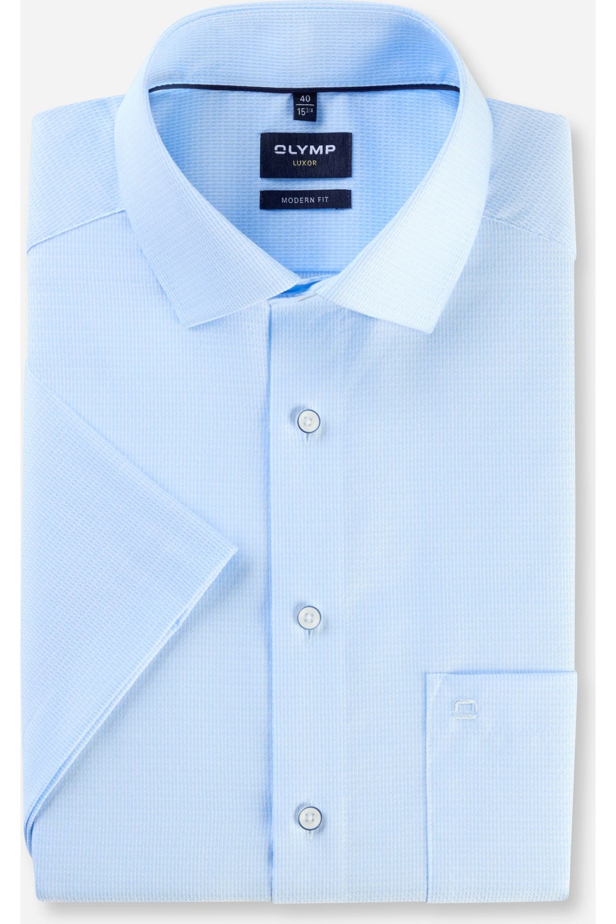 OLYMP Luxor Modern Fit Hemd bleu, Faux-uni
