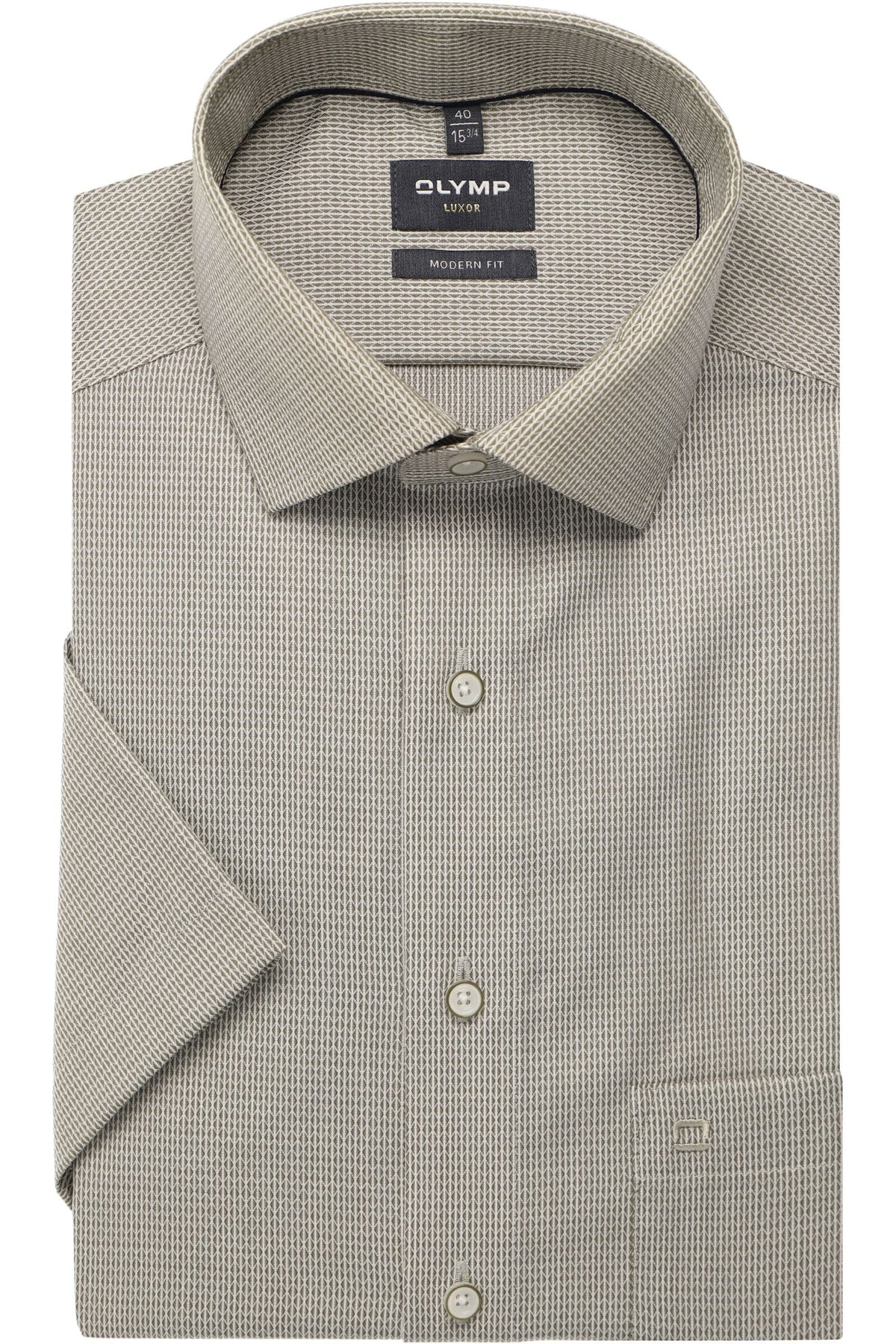 OLYMP Luxor Modern Fit Hemd oliv, Faux-uni