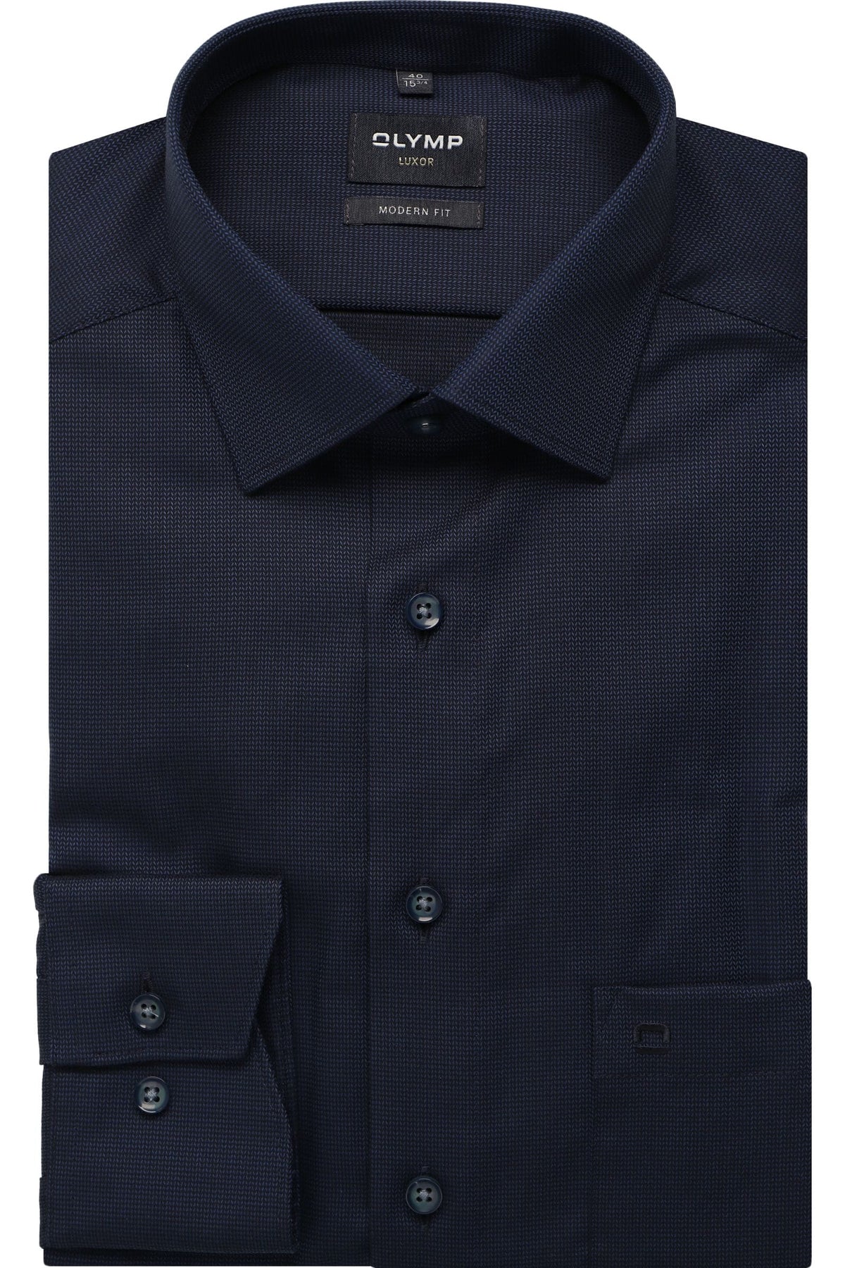 OLYMP Luxor Modern Fit Hemd marine, Einfarbig