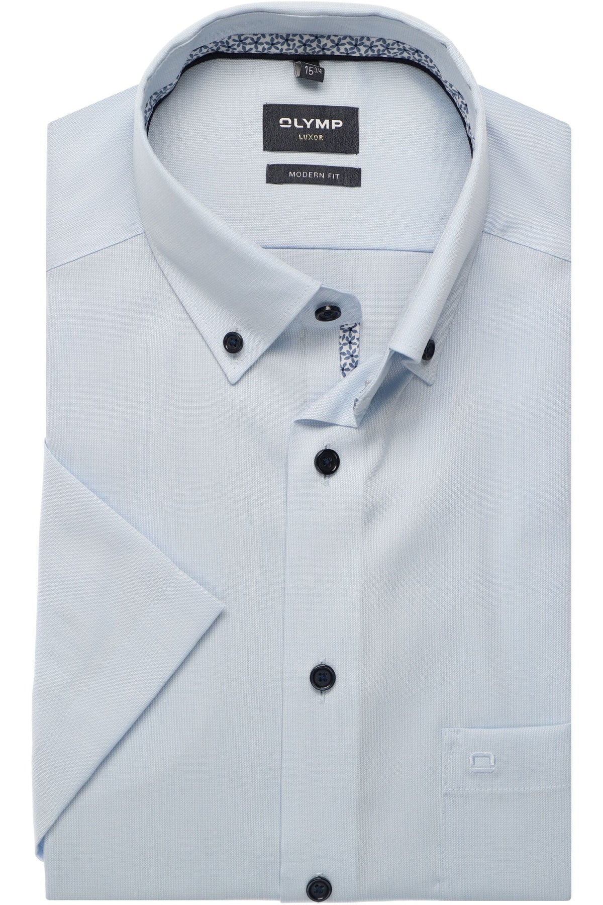 OLYMP Luxor Modern Fit Hemd bleu, Faux-uni