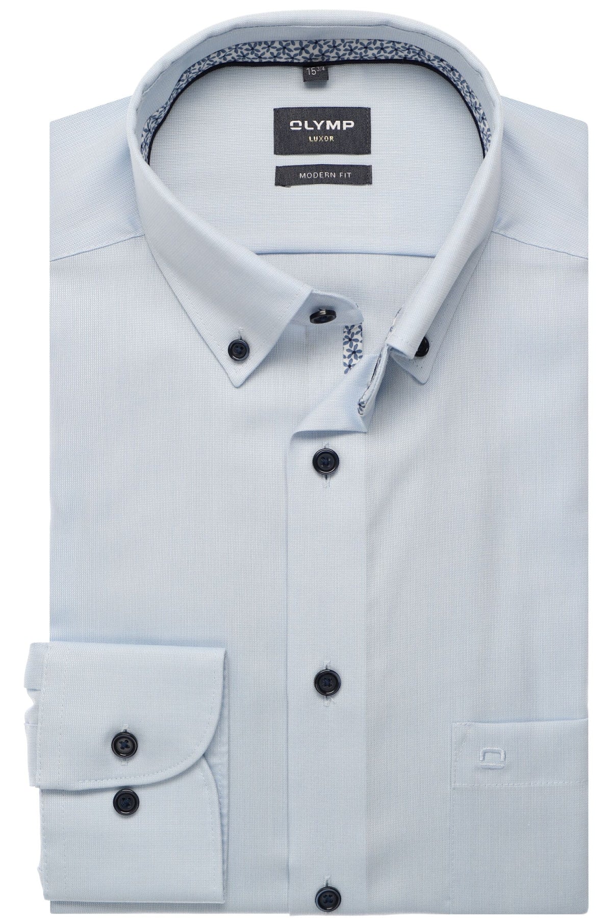 OLYMP Luxor Modern Fit Hemd bleu, Faux-uni
