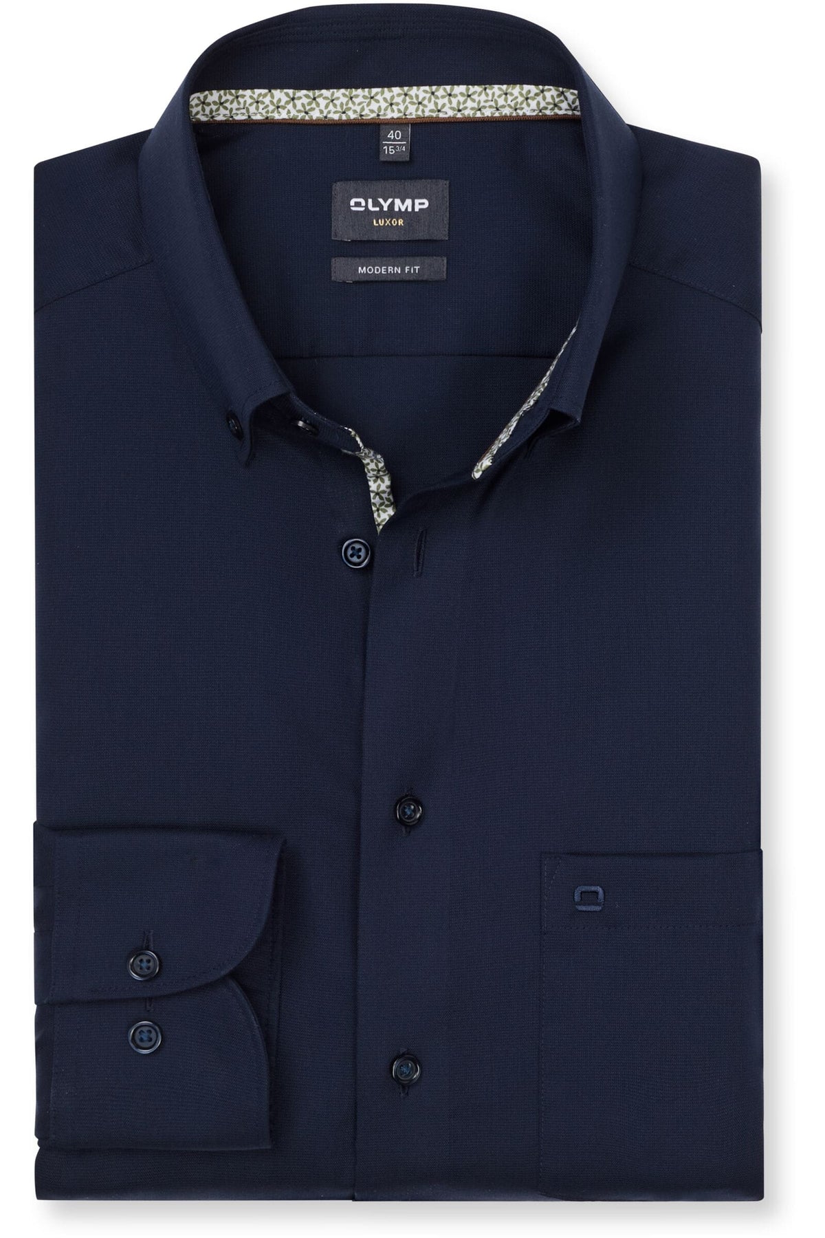 OLYMP Luxor Modern Fit Hemd marine, Einfarbig