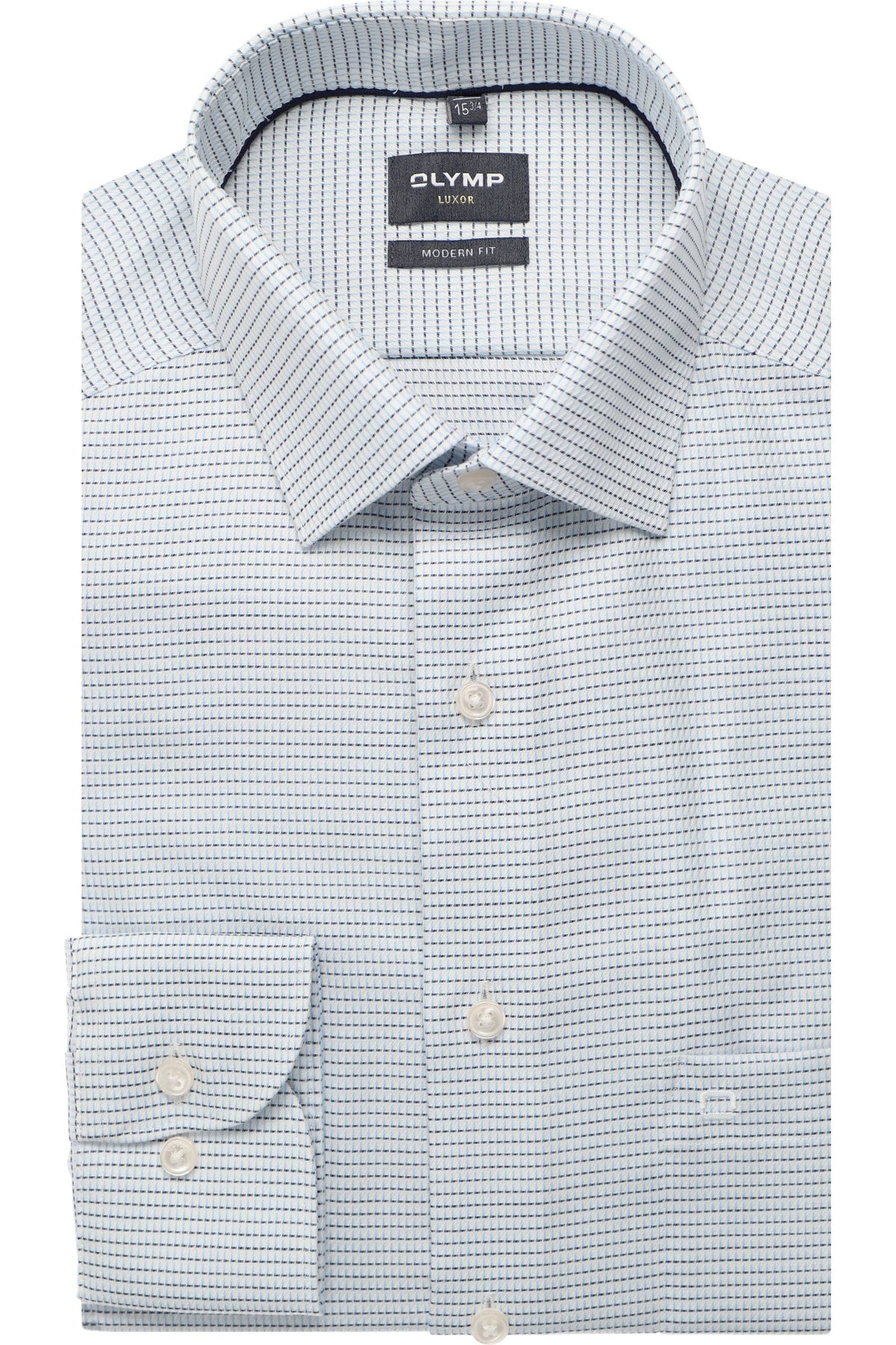 OLYMP Luxor Modern Fit Hemd blau, Kariert