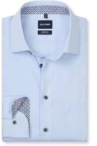 OLYMP Luxor Modern Fit Hemd bleu, Faux-uni
