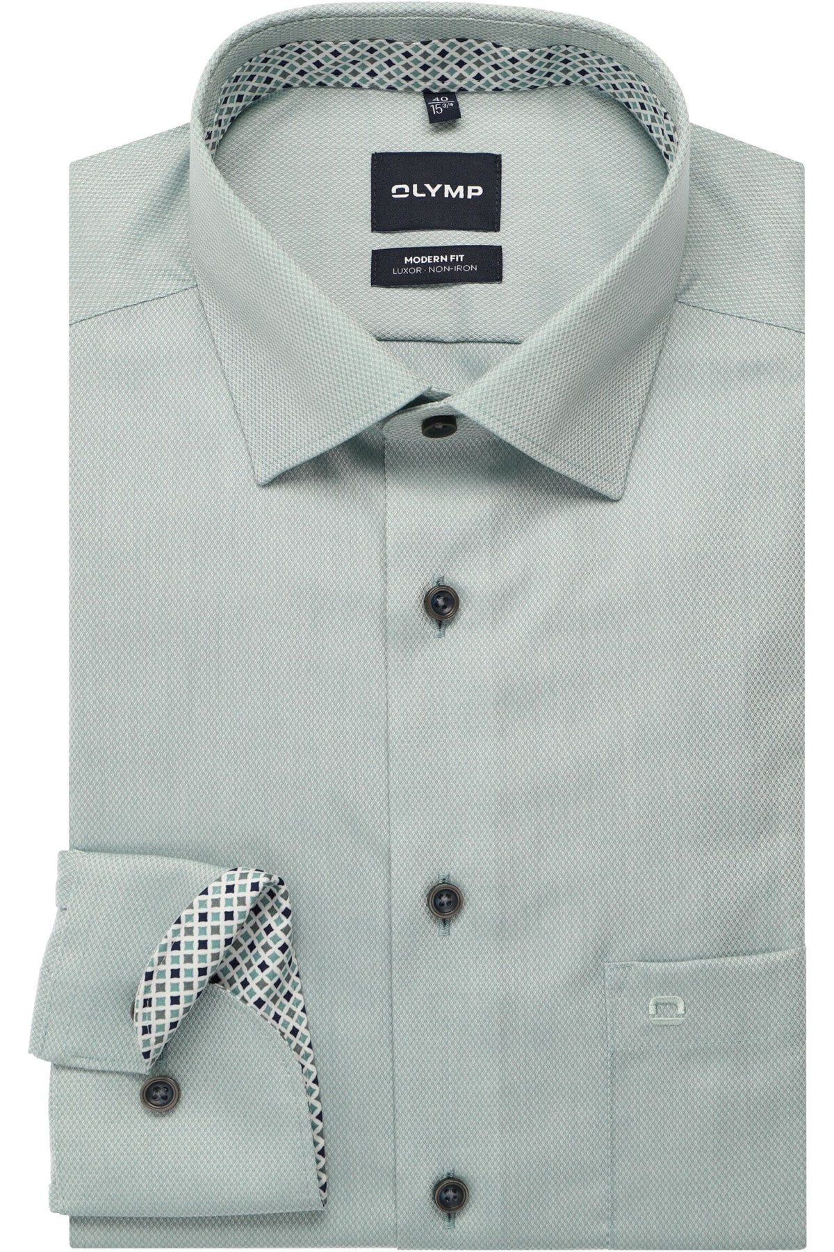 OLYMP Luxor Modern Fit Hemd grün, Faux-uni
