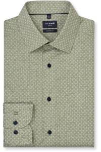 OLYMP Luxor Modern Fit Hemd oliv, Bedruckt