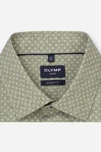 OLYMP Luxor Modern Fit Hemd oliv, Bedruckt
