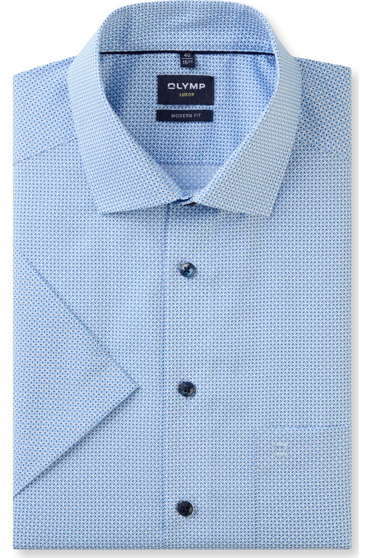 OLYMP Luxor Modern Fit Hemd bleu, Bedruckt