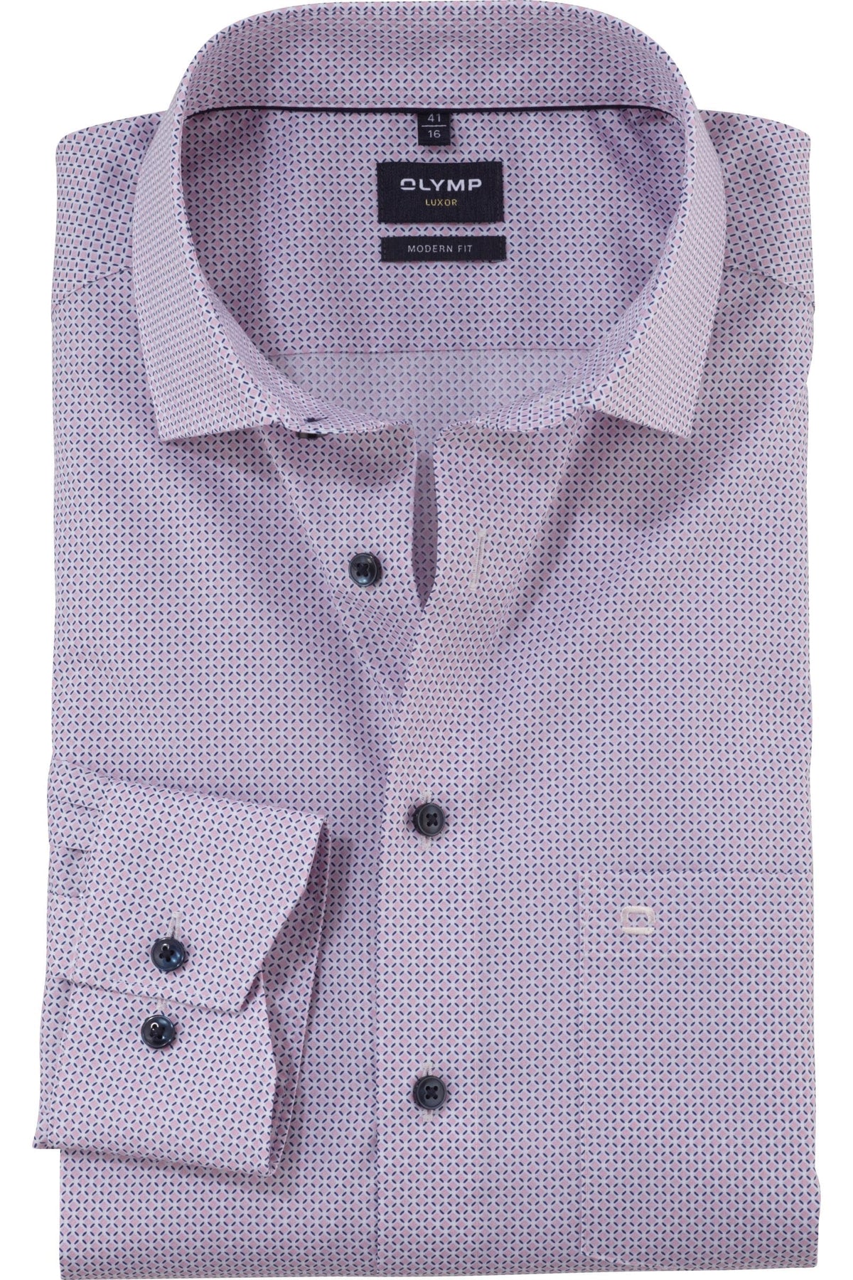 OLYMP Luxor Modern Fit Hemd rose, Bedruckt